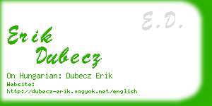 erik dubecz business card